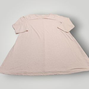 GREIGE Women's PLUS 1X Light Pink STRETCH Cut Out Chest 3/4 Sleeve Mini Dress